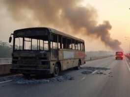 bus fire incident averted