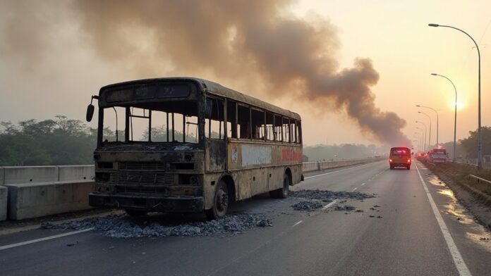 bus fire incident averted