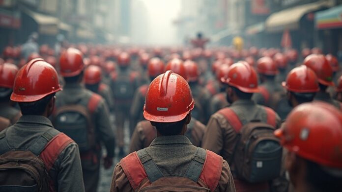 pune bank workers protest hiring