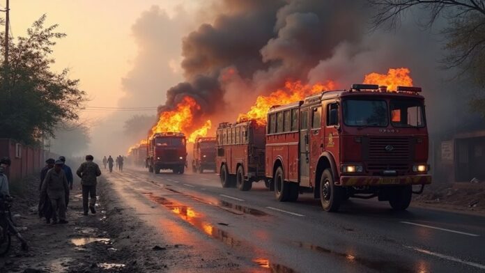 pune tempo fire injuries