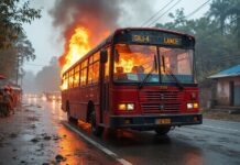 short circuit minibus fire