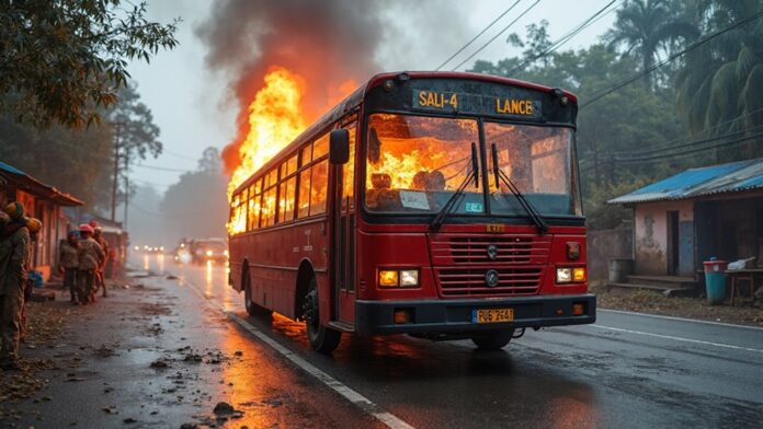 short circuit minibus fire