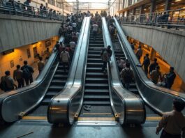 elderly man escalator accident