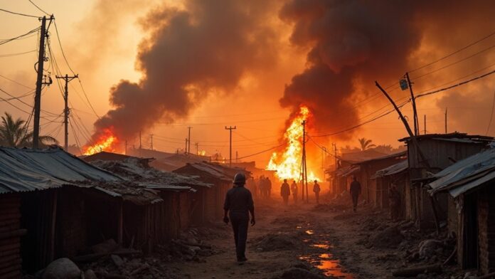 slum fire leaves no casualties