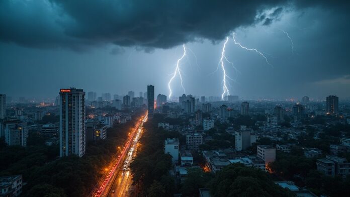 rain and thunderstorms warned